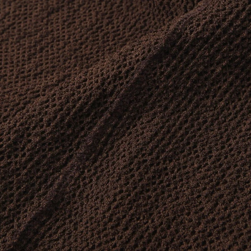 Alma | Vestido Midi Halter con Espalda Descubierta y Textura Calada
