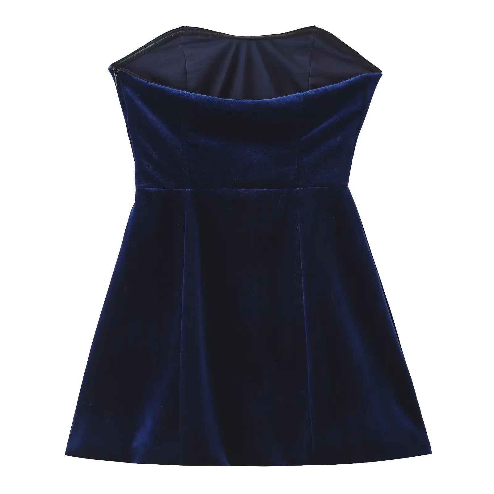 Noa | Vestido Mini de Terciopelo Sin Tirantes y Espalda Descubierta