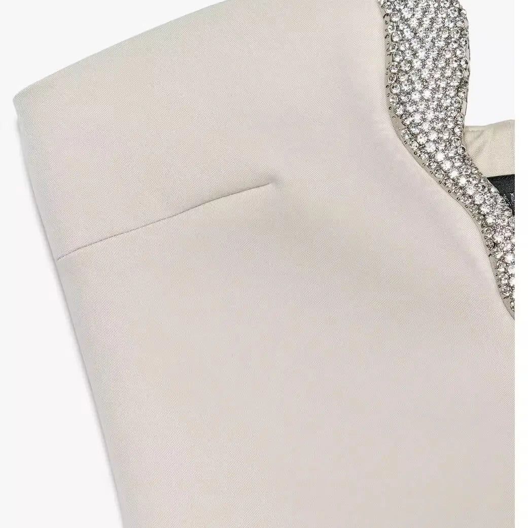 Crystal | Vestido Mini Strapless con Detalles de Brillantes